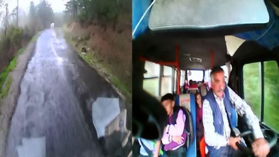 Öğrenci servisi kazası kamerada!