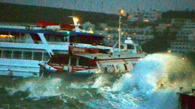 Deniz otobüsünü kurtarmak isterken çarptı