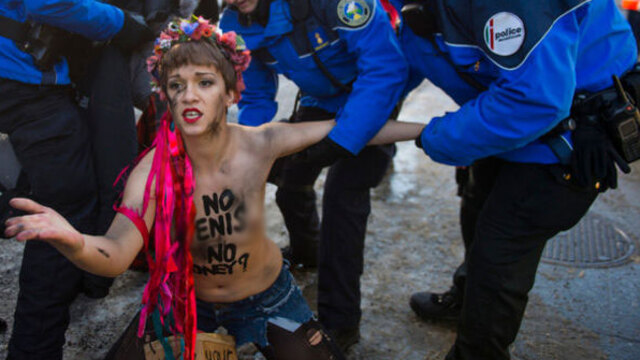 Davos'ta FEMEN protestosu