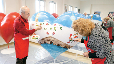 Başkan aşkını resmetti