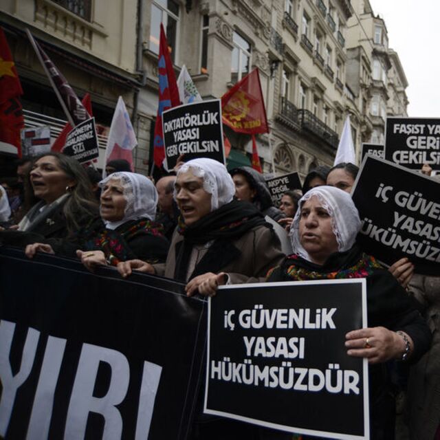 İstiklal'de iç güvenlik yasasına protesto