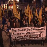Taksim'de Yalova Valisi protestosu
