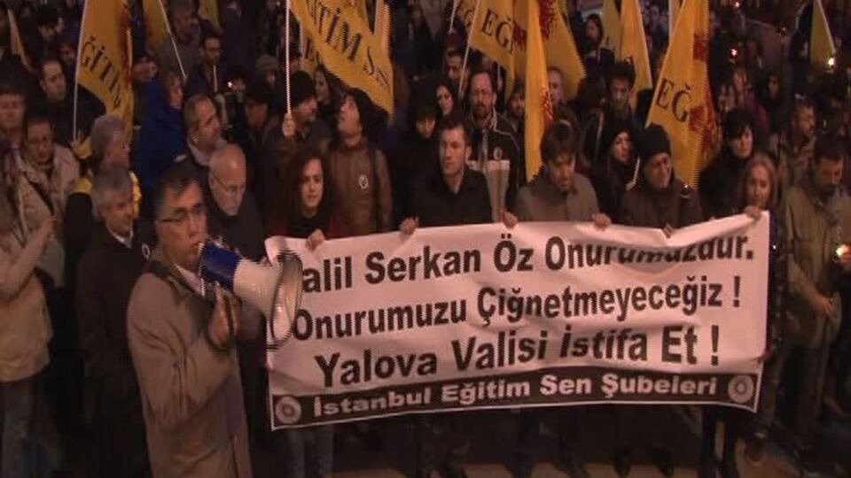 Taksim'de Yalova Valisi protestosu