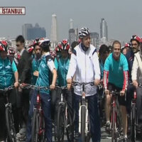 Cumhurbaşkanı Erdoğan pedal çevirdi
