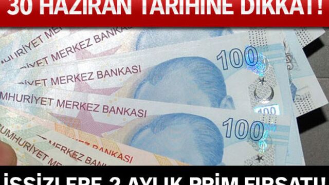 İşsizlere 2 aylık prim fırsatı!