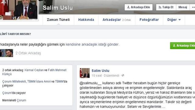 TBMM İdare Amiri: Twitter hesabım askıya alındı
