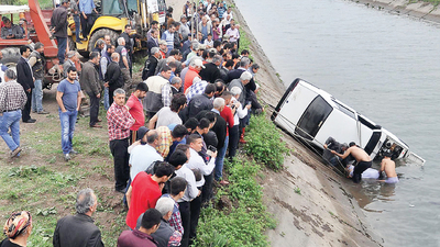 Aynı su kanalına ikinci kez uçtu, bu kez kurtulamadı