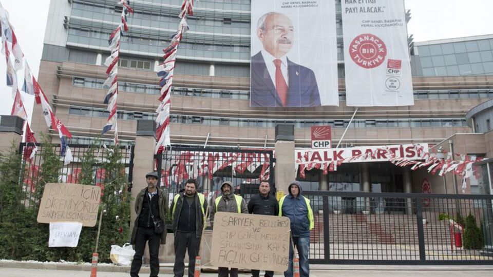 CHP önünde açlık grevi