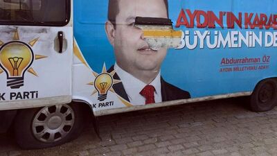 AK Parti araçlarına saldırı