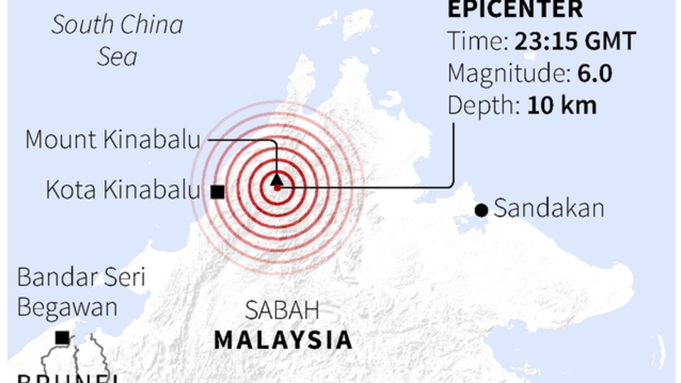 Malezya'da 6 büyüklüğünde deprem
