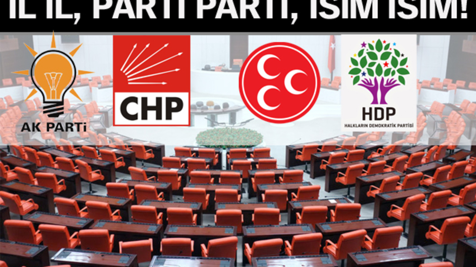 İşte milletvekillerinin tam listesi!