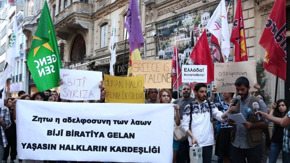 HDP'lilerden Yunanistan'a destek eylemi
