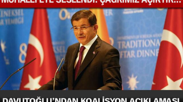 Davutoğlu'ndan koalisyon açıklaması