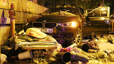 Çiçekçiye çarpıp kaçtı!