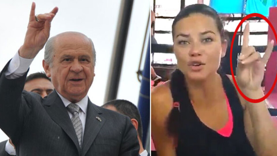 Adriana Lima'dan Bozkurt işareti