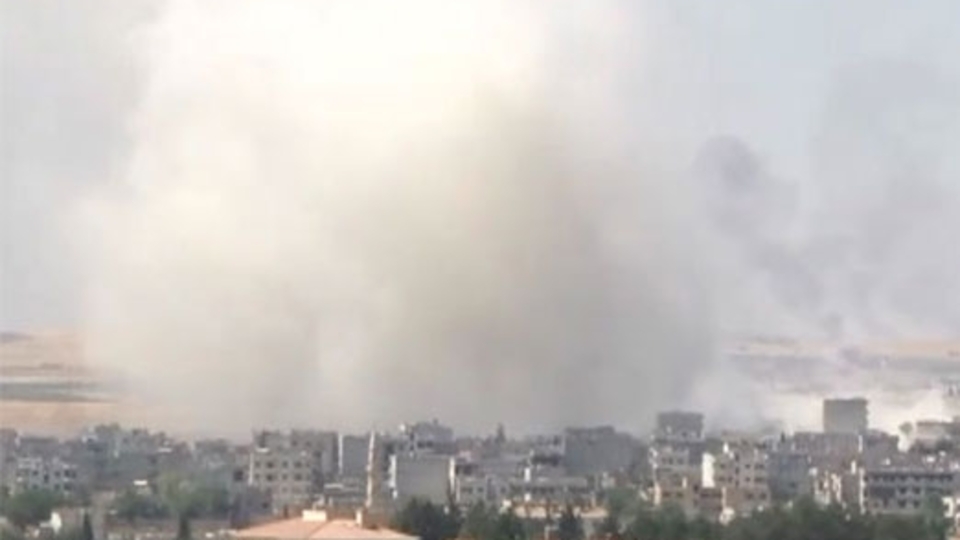 Kobani'de eşzamanlı patlama!