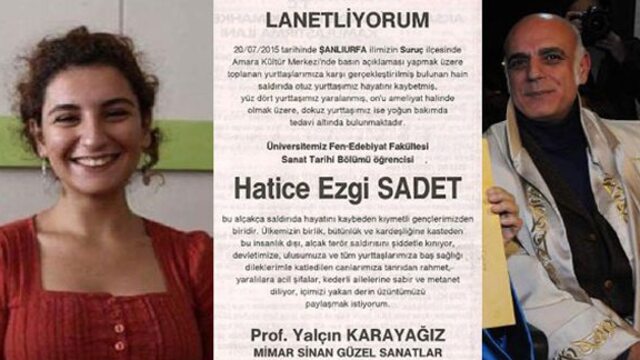 Rektörden Ezgi Sadet için başsağlığı ilanı