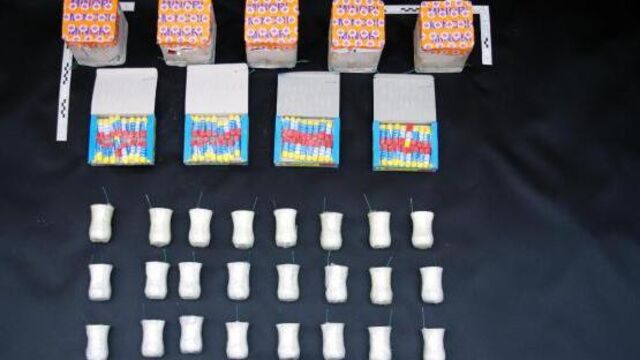 Polis merkezi yakınında 31 el yapımı bomba ele geçirildi