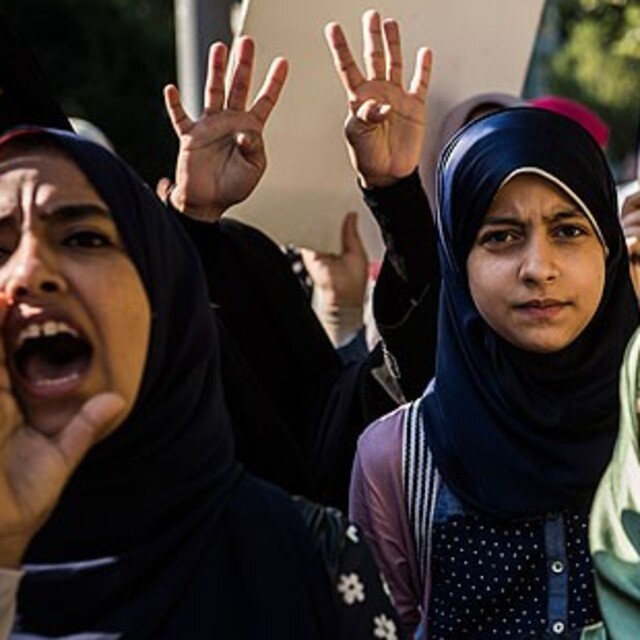 Mısırlı muhaliflerden Rabia katliamı protestosu
