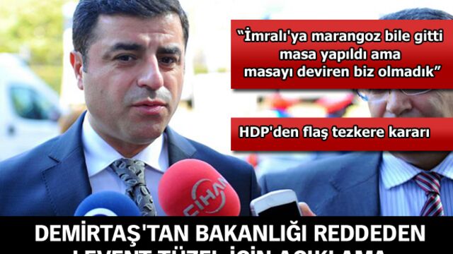 Demirtaş'tan Levent Tüzel açıklaması
