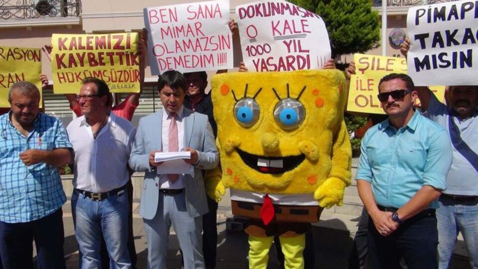 Şile'de Sünger Bob'lu protesto
