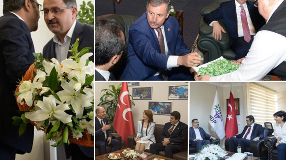 Partilerin bayramlaşmasında 'Haydi Bismillah' ve 'İlelebet seçim' polemiği