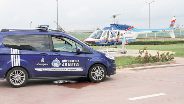 İBB zabıta ekipleri havadan denetledi
