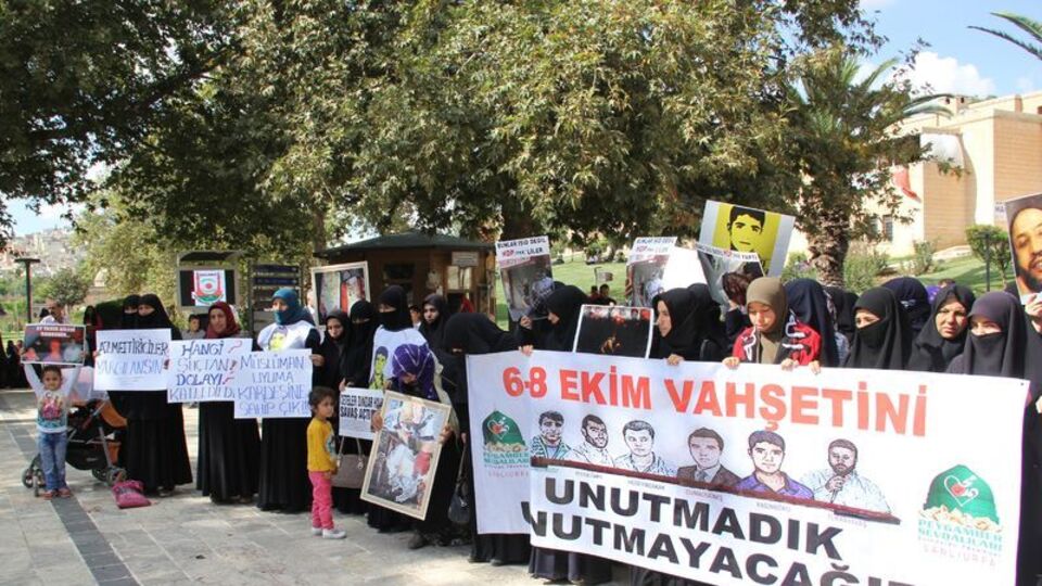 6-7 Ekim olayları"nın birinci yılında protesto