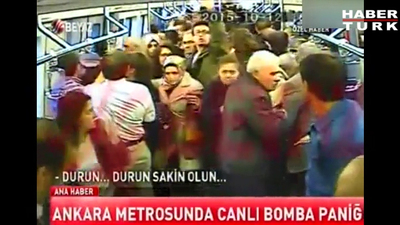 O anlar kamerada! Ankara metrosunda canlı bomba paniği!