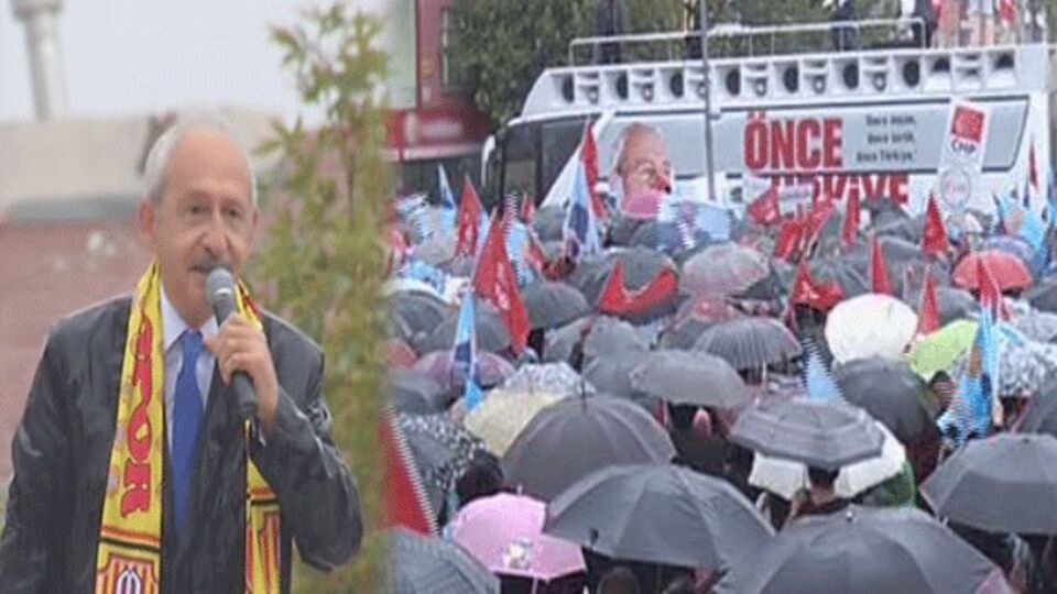 Bir tek Kılıçdaroğlu ıslandı