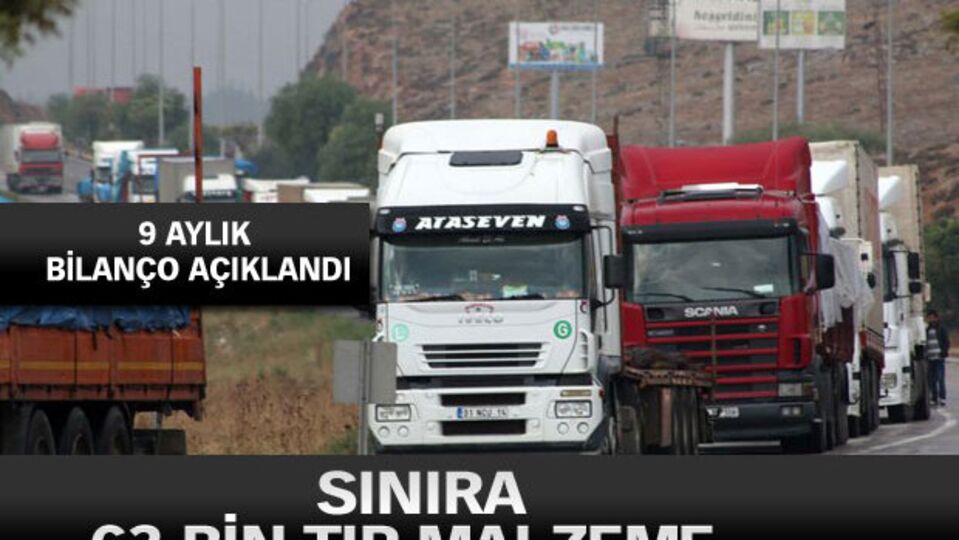Cilvegözü'nden Suriye'ye 63 bin tır malzeme taşındı!