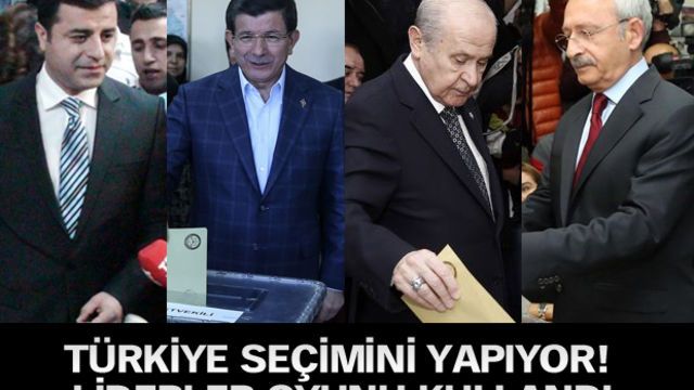 Türkiye seçimini yapıyor! Liderler oyunu kullandı