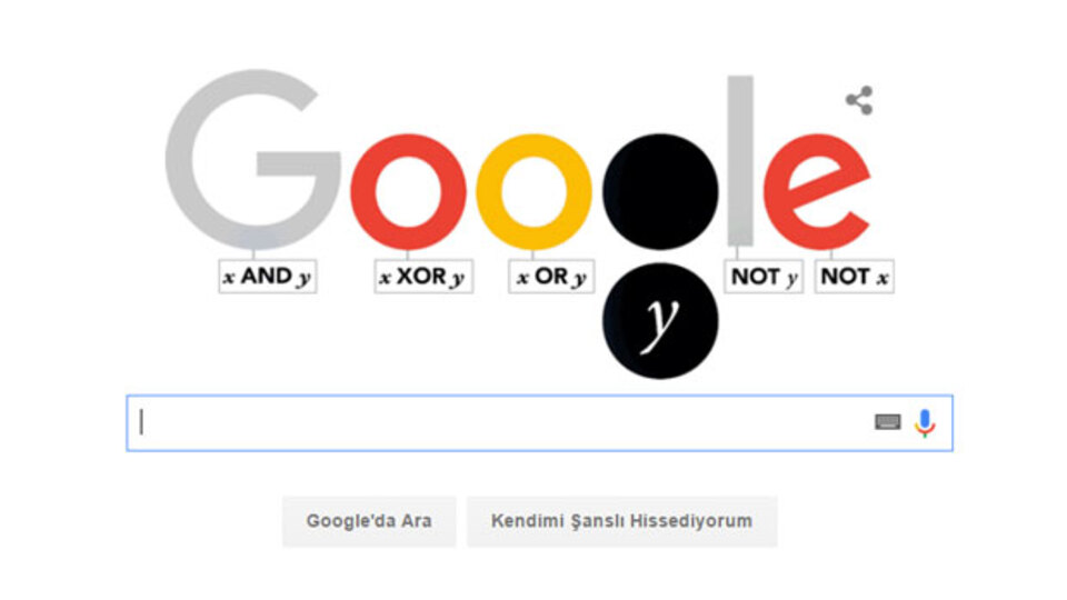 George Boole Google'da Doodle oldu