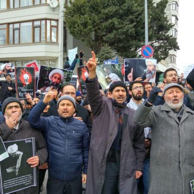 İstanbul Başkonsolosluğu önünde Suudi Arabistan protestosu