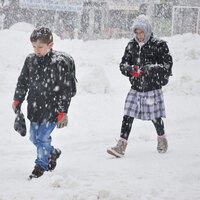 Rize'de eğitime kar engeli