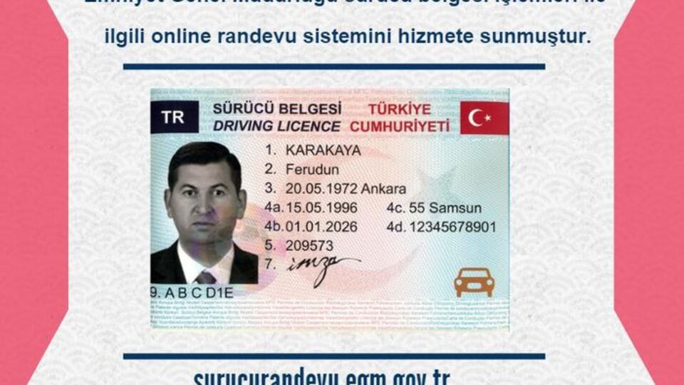 EGM Sürücü Belgesi randevu alma!