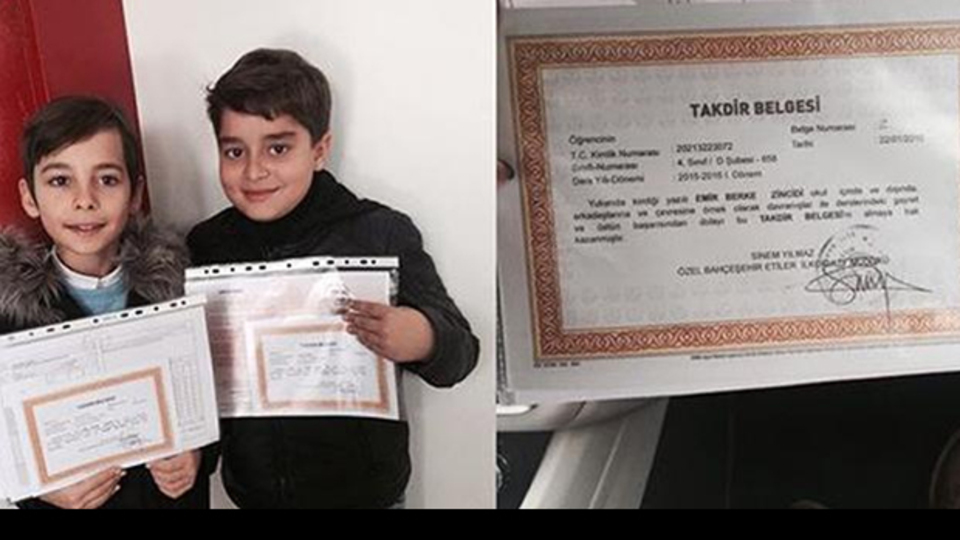 İşte Zehra'nın karnesi...