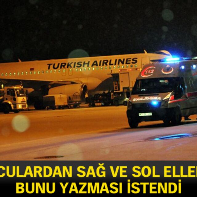 Yolculardan sağ ve sol ellerine bunu yazması istendi!