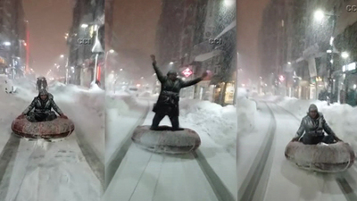 Gençler eğlendi! Ana caddede böyle kaydılar