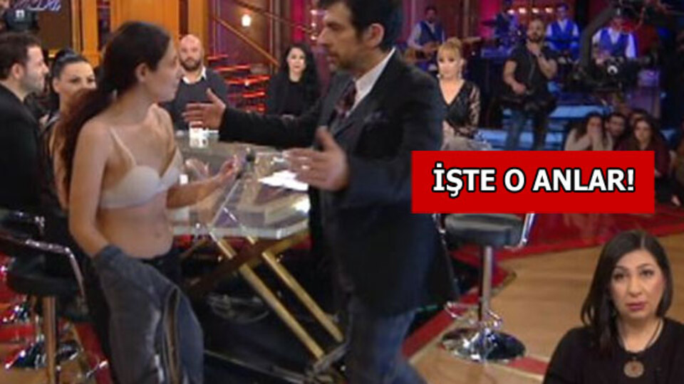 Okan Bayülgen'in programında çıplak eylem girişimi