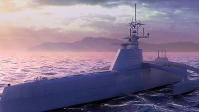 İnsansız savaş gemisi suya iniyor