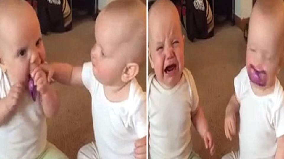 İkiz bebekler bakın ne için mücadele ediyor...