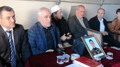 Mardin'de şehit polis Çetin için taziye çadırı kuruldu