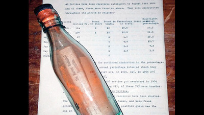 Yeni rekor 108 yıllık mesaj şişesinde