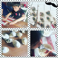 Gülben Ergen oğluyla birlikte mantı yaptı