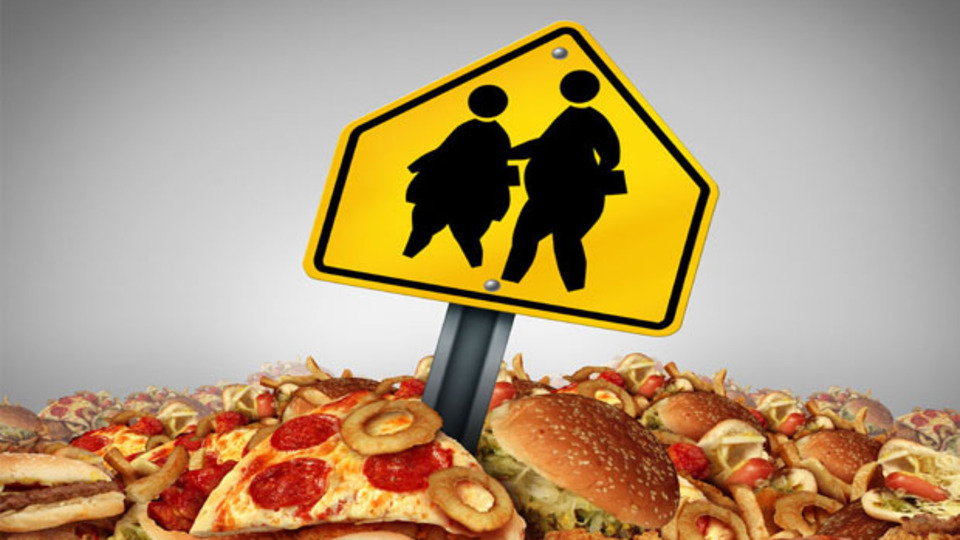 Kadınların % 34'ü çocukların % 22'si obez