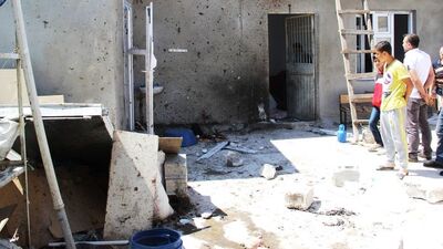 Canlı bombanın kendini patlattığı hücre evi böyle görüntülendi