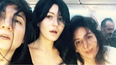 Deniz Çakır'ın uçağında korku dolu anlar!