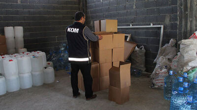 Aydın'da çok sayıda sahte rakı ve votka ele geçirildi