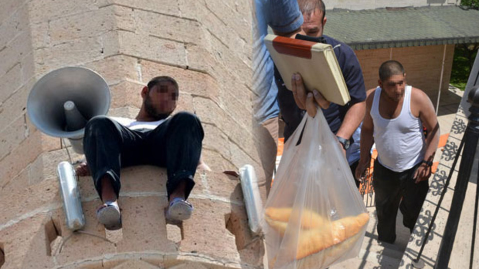 Cami minaresinde intihara kalkışan genç böyle ikna edildi